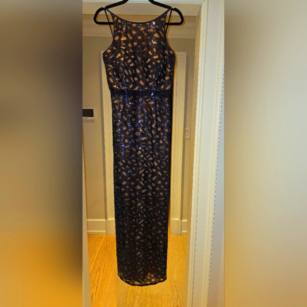Formal dress metallic blue